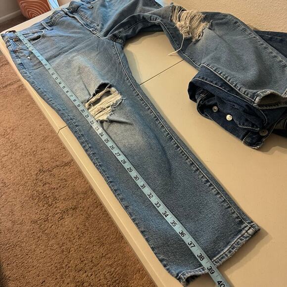 Madewell Perfect Vintage Distressed Cropped Ankle High Rise Jeans Size 32 - Picture 9 of 15